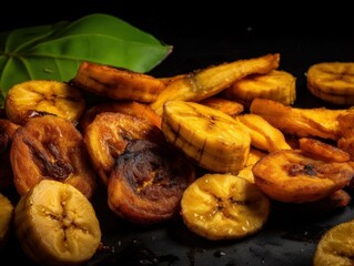 fried plantains with a crispy texture and golden brown color