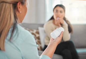 Fototapeta premium This should help you get back to your old self. Shot of a psychologist prescribing medicine for her patient.