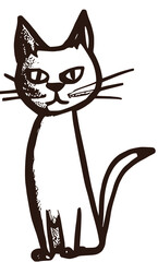 sketched vector illustration of a brown cat