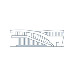 Front view of a stadium icon Outline style Vector