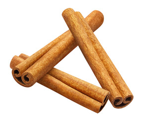 Three delicious cinnamon sticks cut out
