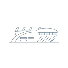 Front view of a stadium icon Outline style Vector