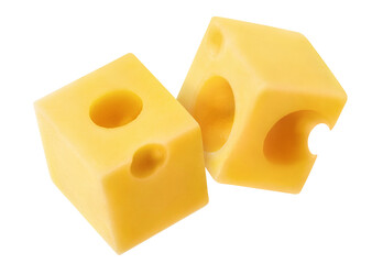 Two delicious cheese cubes cut out
