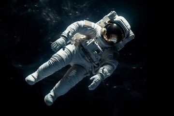 Fototapeta na wymiar Astronaut floating in space found alone. Generative AI