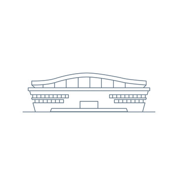 recommend clip art: Front view of a stadium icon Outline style Vector