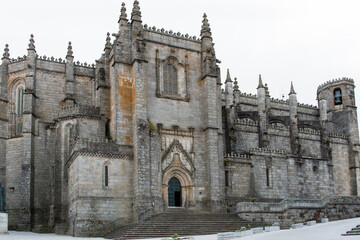 Facade of catholic cathedral of Guarda, Portugal