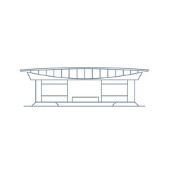 Front view of a stadium icon Outline style Vector