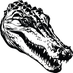 Crocodile Logo Monochrome Design Style
