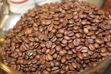 coffee beans in a cup