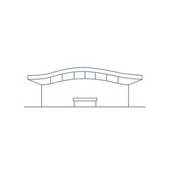 Front view of a stadium icon Outline style Vector