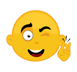 vector illustration face emoticon yellow cartoon character snapping fingers