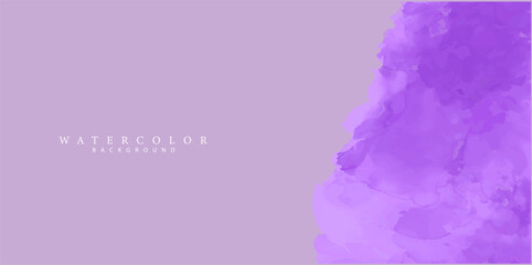 Plakat Purple watercolor background. Gradient brush spots on pinkish background. Bright colors, soft effect. Brochure, banner vector template.