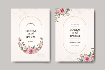 Fototapeta na wymiar wedding invitation card with wedding rings and beautiful floral