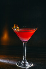 cocktail on a dark background with ice and fruits. menu format
 - obrazy, fototapety, plakaty