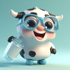 Naklejka premium Cute creatures illustration. Generative AI.