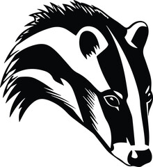 Badger Logo Monochrome Design Style
