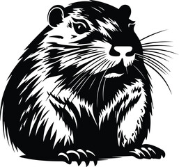 Fototapeta na wymiar Beaver Logo Monochrome Design Style 