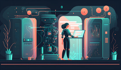 AIを活用して作業をする女性