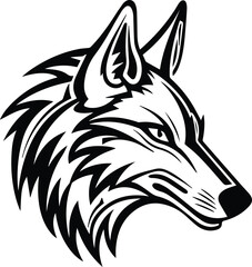 Obraz premium Coyote Logo Monochrome Design Style 