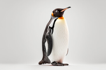 Fototapeta premium Penguin isolated on a white background. 3d rendering. created with generative AI