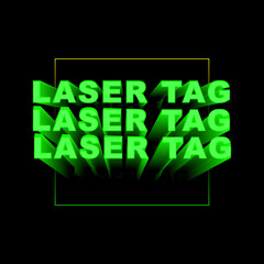 laser tag blending text logo neon vector