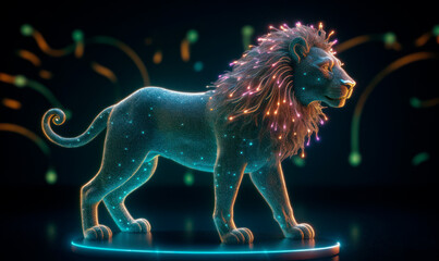 Leo zodiac sign in fantasy style. Generative AI - obrazy, fototapety, plakaty