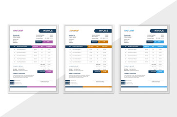 Stylish invoice design. Modern invoice template for professional business.