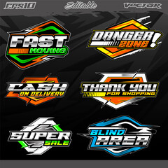 Racing sticker template vector