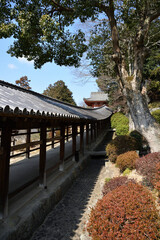 吉備津神社回廊と南随神門、備中国一宮