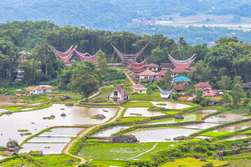 traditional village of tana toraja land, indonesia