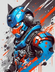 Futuristic Cybernetic Warrior | AI illustration 