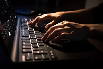 Keyboard typing close-up