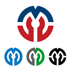 Circle Logo M letter template