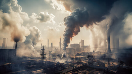 Air pollution by smoke from factories
