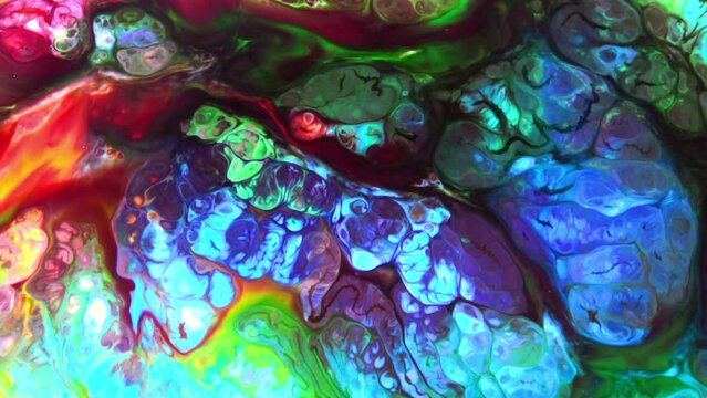 1920x1080 25 Fps. Colorful Paint Flow Spreading Background Texture Video.