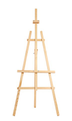 Wooden easel isolated on white. Artist's equipment