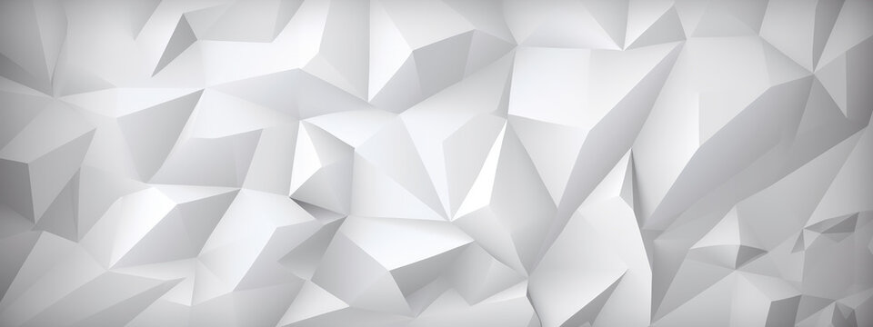 White modern abstract background, white geometric shapes banner, blocky style. Generative AI. © Saulo Collado