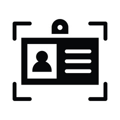 scanning id card glyph icon illustration vector graphic