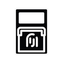 fingerprint scanner glyph icon illustration vector graphic