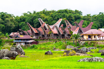 traditional village of tana toraja land, indonesia