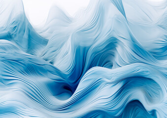Abstract blue waves, Soft and Sleek blue background. Generative Ai. 