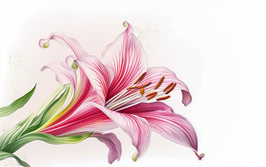 Obraz na płótnie Canvas Lily, strong texture flower iIllustration paintings,, fine brushwork, Generative AI 