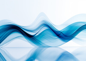 Fototapeta premium Abstract blue waves, Soft and Sleek blue background. Generative Ai. 
