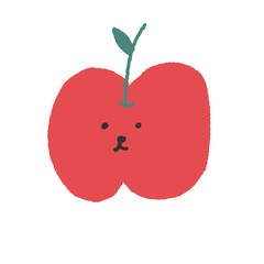 Cartoon elements pastel cute flower rabbit apple cloud milk bread egg hand drawn png 