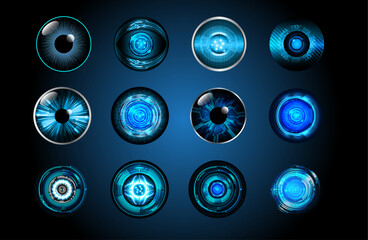 eye cyber circuit future technology concept background
