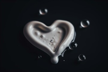 Heart-shaped milk droplet. Generative AI