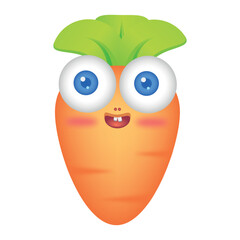 cute fruits carrot character vector