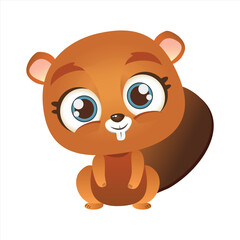 Cute baby otter vector illustration