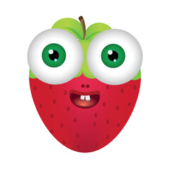 Obraz premium cute fruits strawberry character vector