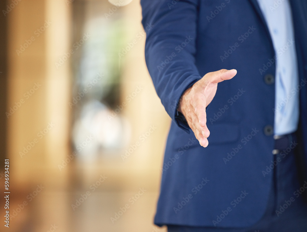 Aufkleber my offer to you still stands. closeup shot of an unrecognisable businessman extending a handshake in